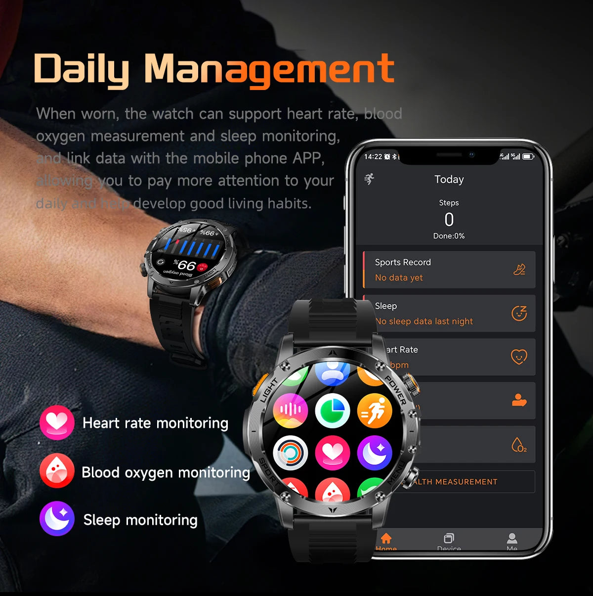 New GPS Outdoor Sports Smart Watch Men AMOLED Screen