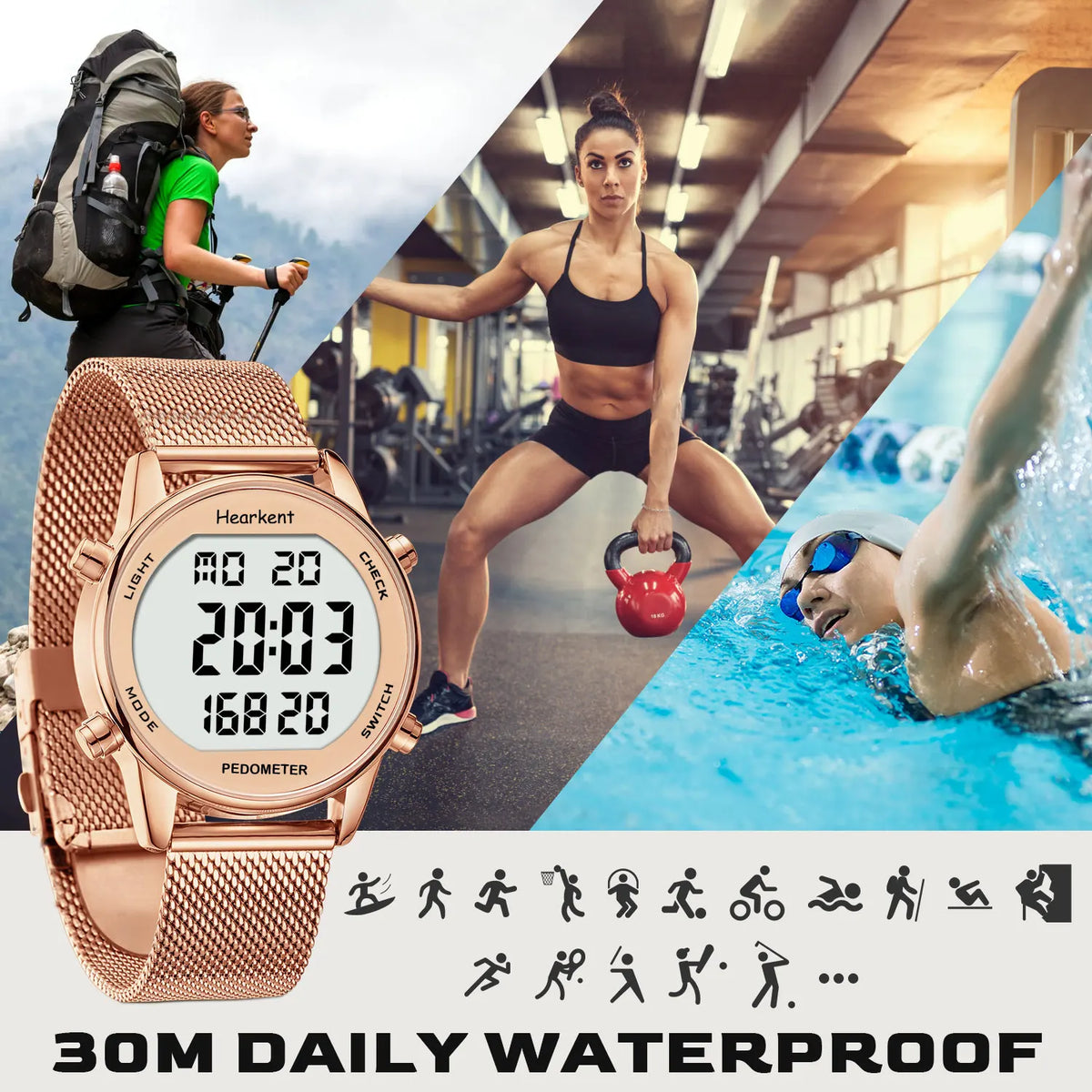 Pedometer Watches Sport Step Counter Women's Watches