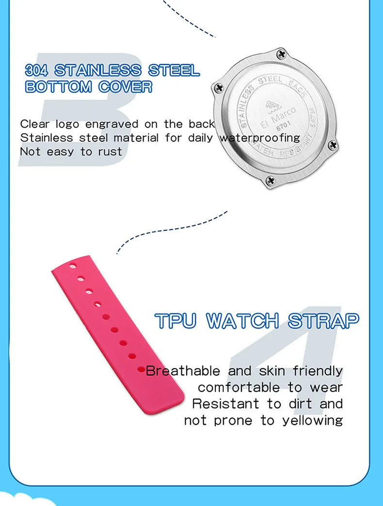 El Marco 6701 Children's Watch Waterproof and Drop proof