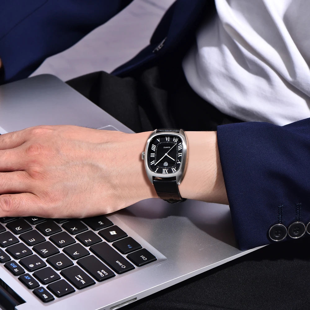 New Men's Watches Top Brand Luxury Oval Quartz Watch