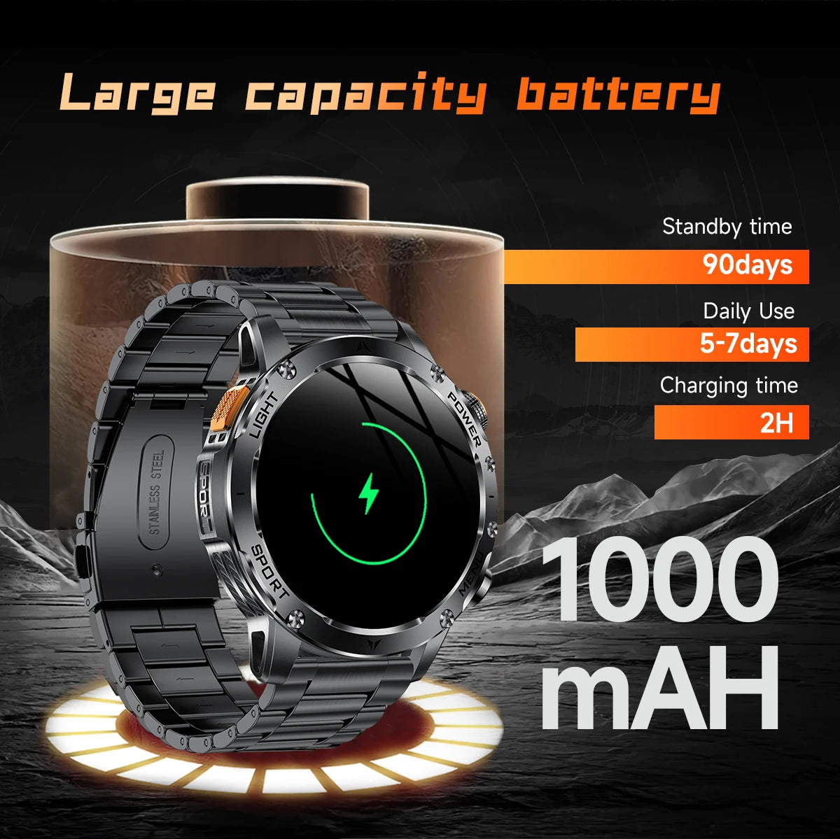 New GPS Outdoor Sports Smart Watch Men AMOLED Screen