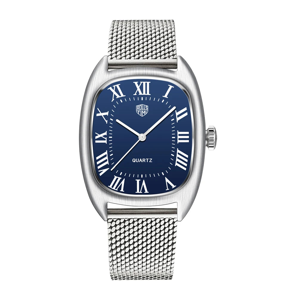 New Men's Watches Top Brand Luxury Oval Quartz Watch