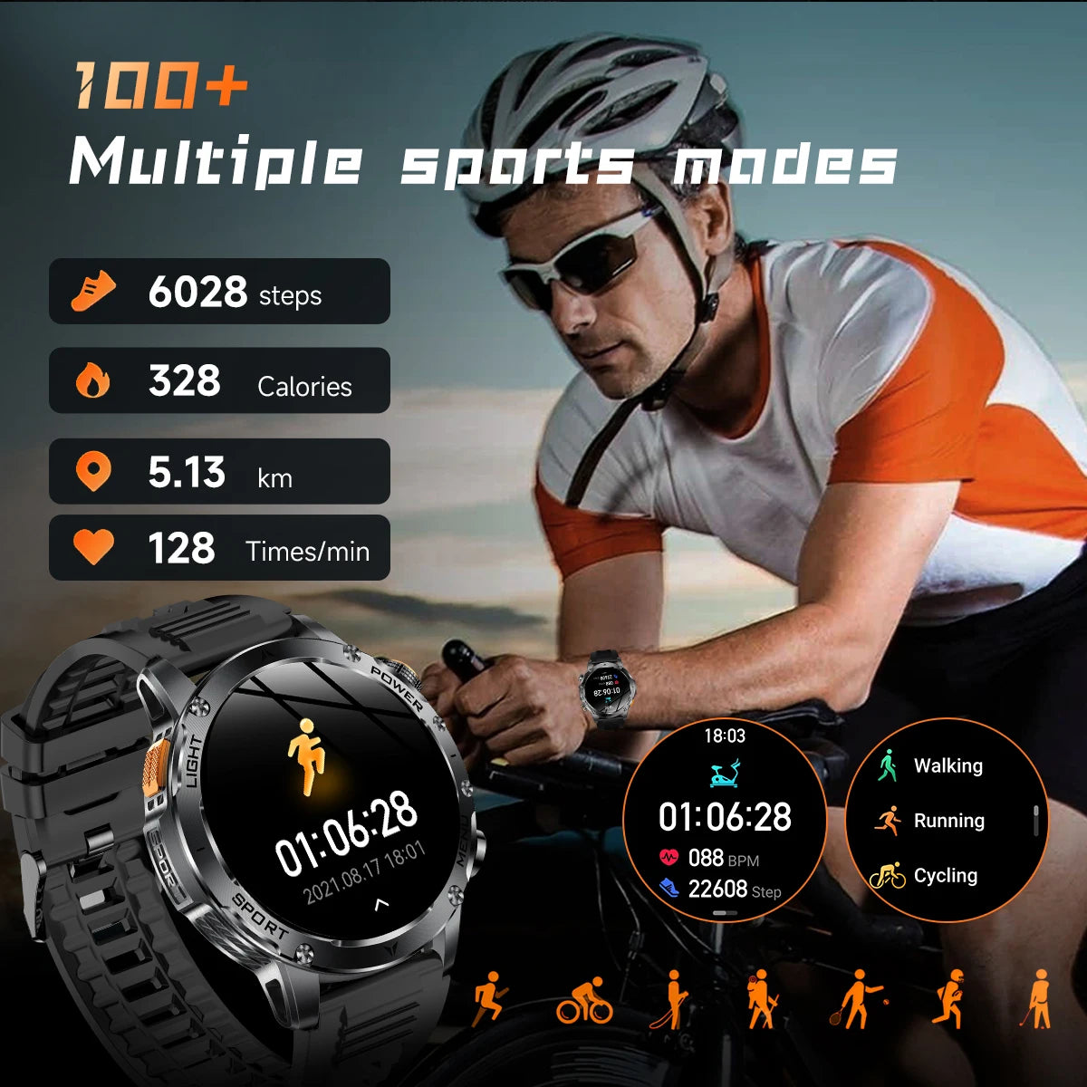 New GPS Outdoor Sports Smart Watch Men AMOLED Screen