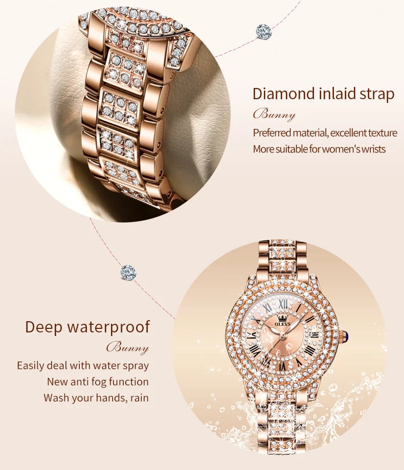 Luxury All Diamond Original Quartz Watch for Women
