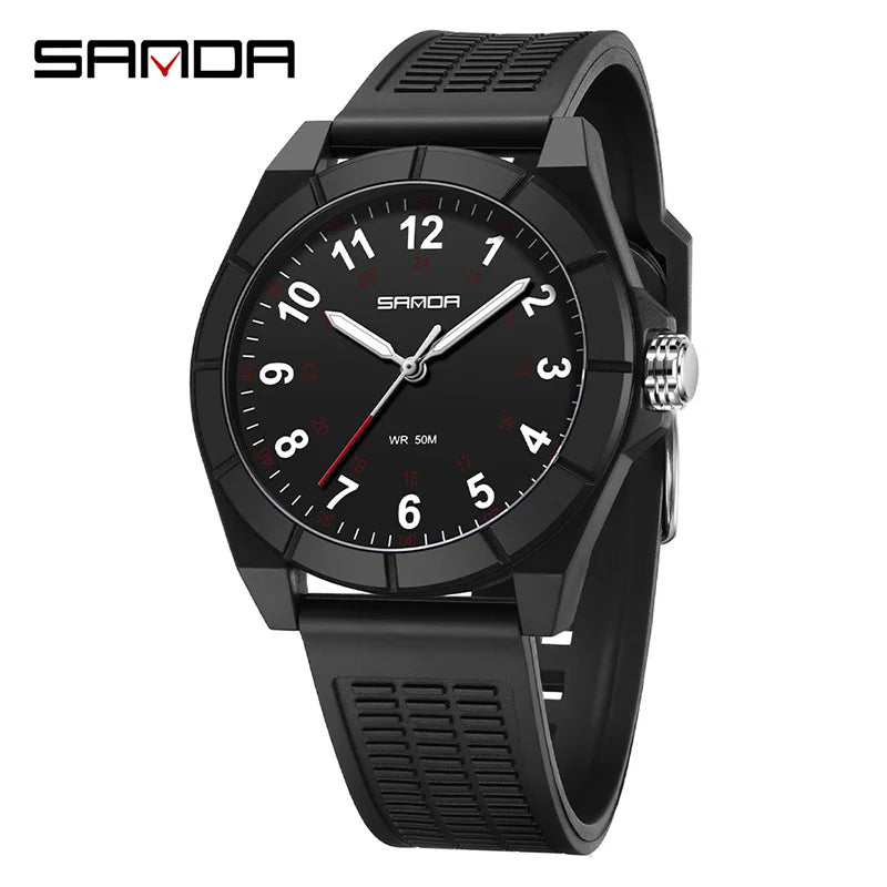 Fashion SANDA 6232 Simple Design Soft Children's Quartz Watch