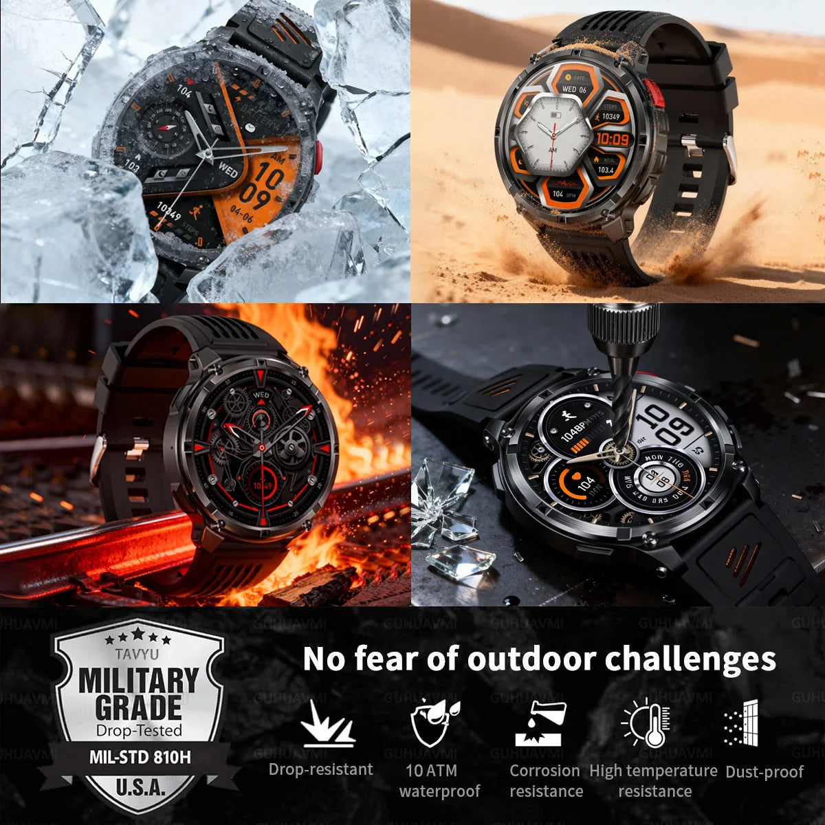 New T-Rex3 Pro 1100mAh Battery Smart Watch GPS Smartwatch