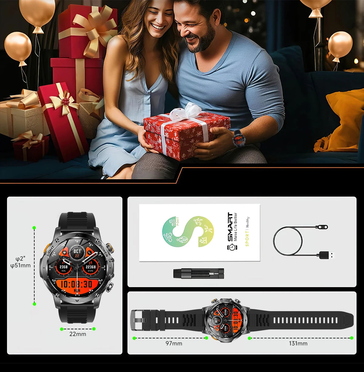 New GPS Outdoor Sports Smart Watch Men AMOLED Screen