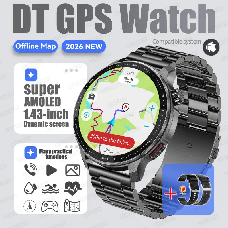NEW 4G Memory GPS Offline Map Position Smart Watch Sports