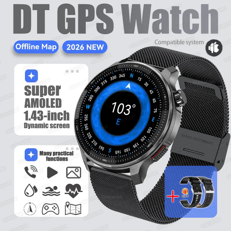 NEW 4G Memory GPS Offline Map Position Smart Watch Sports