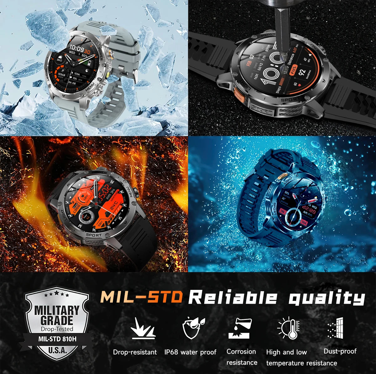 New GPS Outdoor Sports Smart Watch Men AMOLED Screen