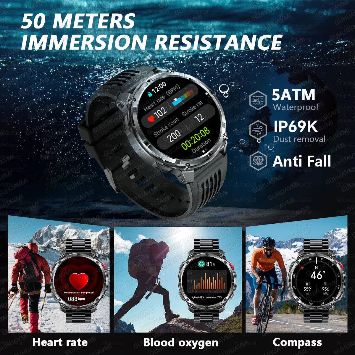 New T-Rex3 Pro 1100mAh Battery Smart Watch GPS Smartwatch