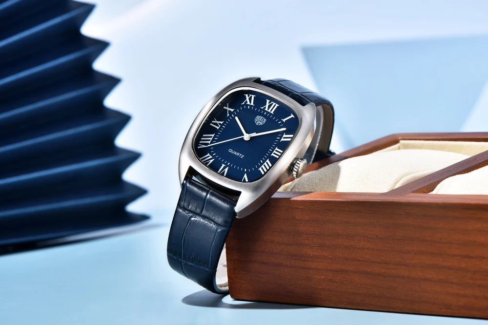 New Men's Watches Top Brand Luxury Oval Quartz Watch