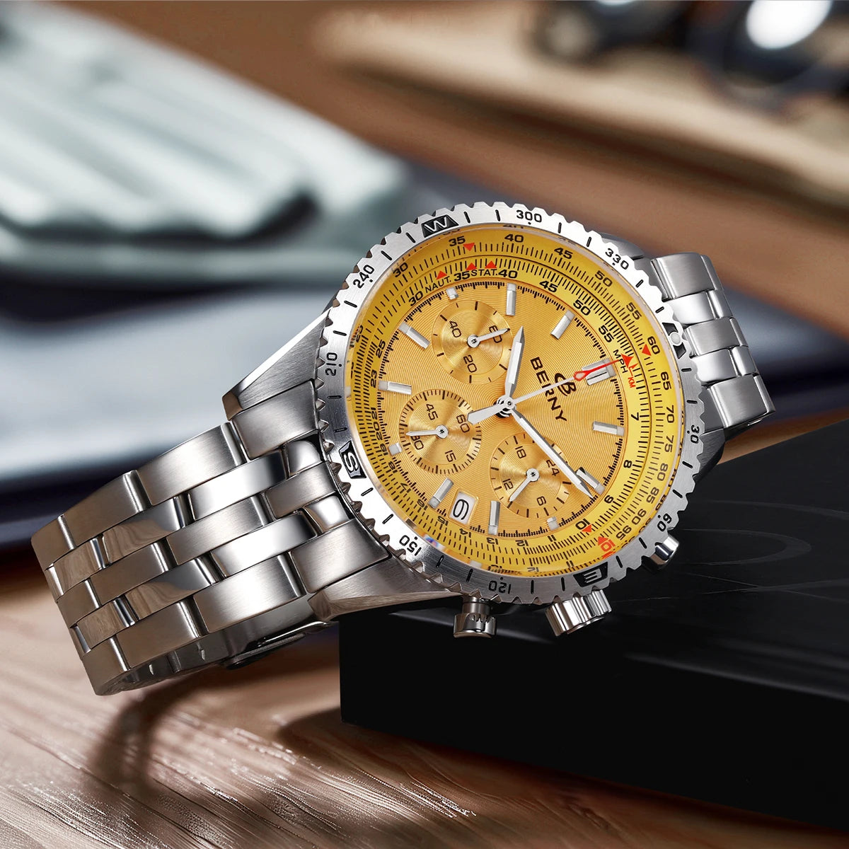 Chronograph Watches for Men Aviation Multifunction Quartz