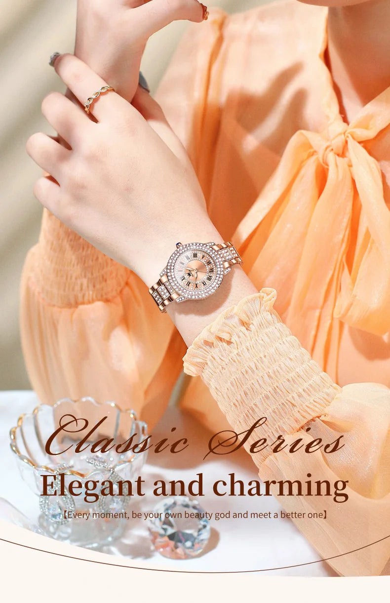 Luxury All Diamond Original Quartz Watch for Women
