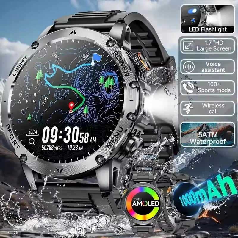 New GPS Outdoor Sports Smart Watch Men AMOLED Screen