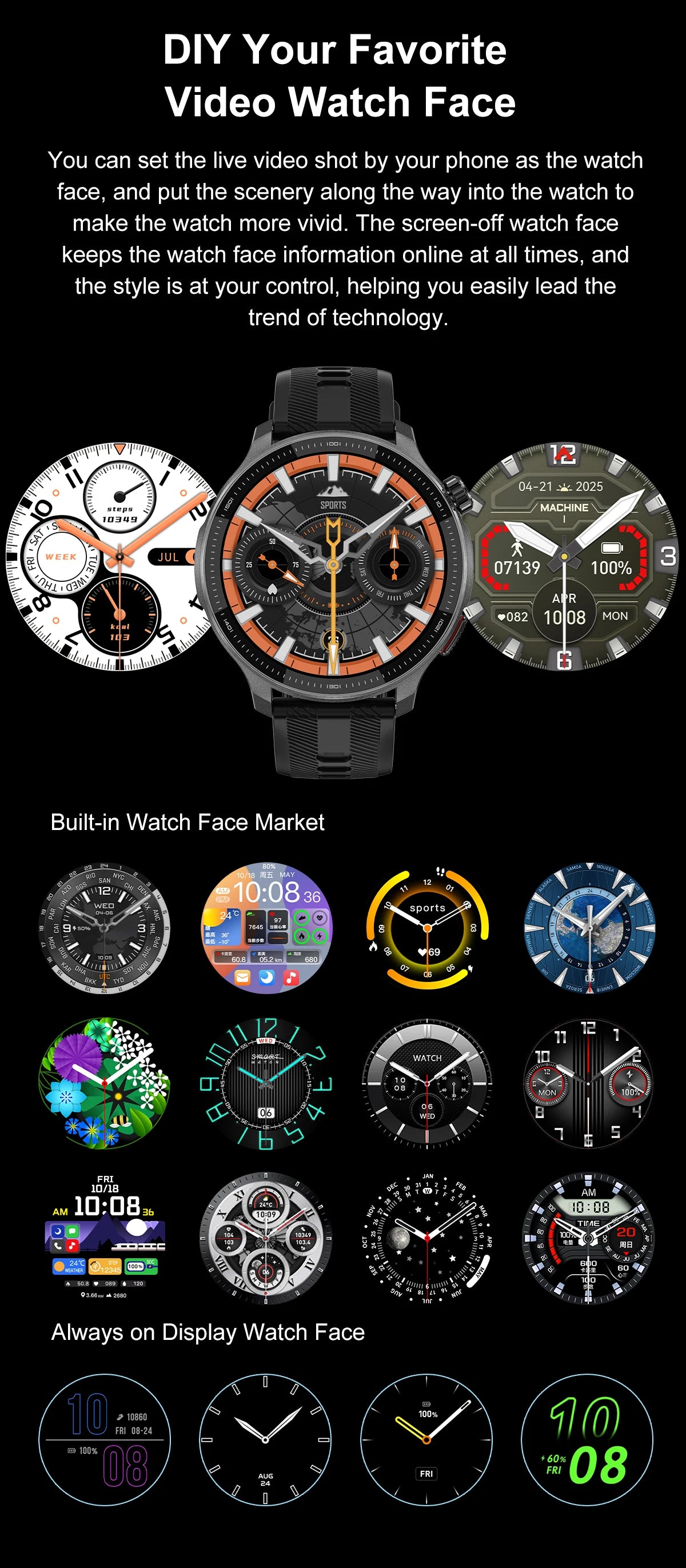 NEW 4G Memory GPS Offline Map Position Smart Watch Sports