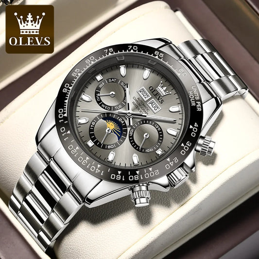 Luxury Mens Watch Chronograph Automatic Mechanical Wristwatch