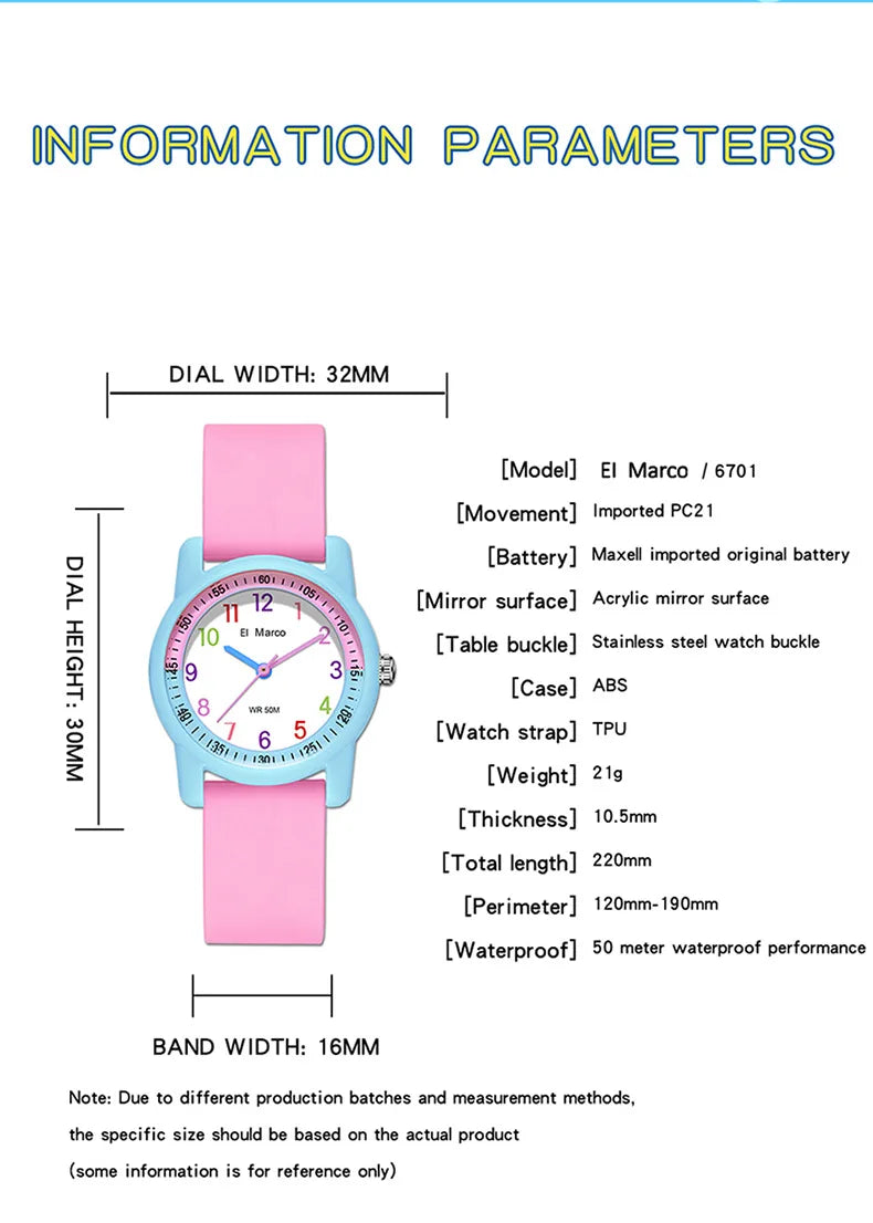 El Marco 6701 Children's Watch Waterproof and Drop proof