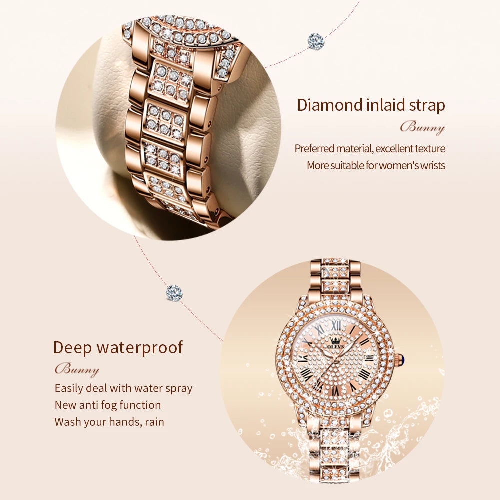 Luxury All Diamond Original Quartz Watch for Women