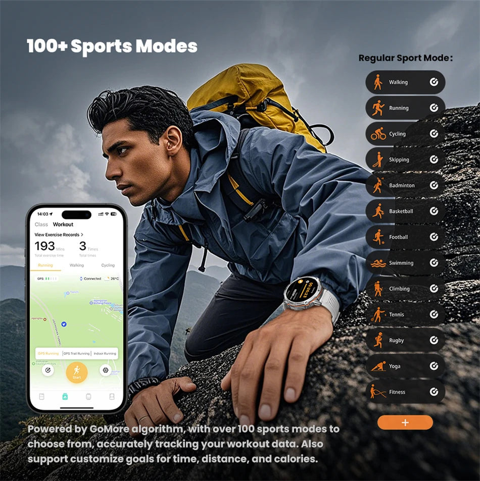 T-Rex 3 Military Grade 1000mAh Battery Smart Watch Sports