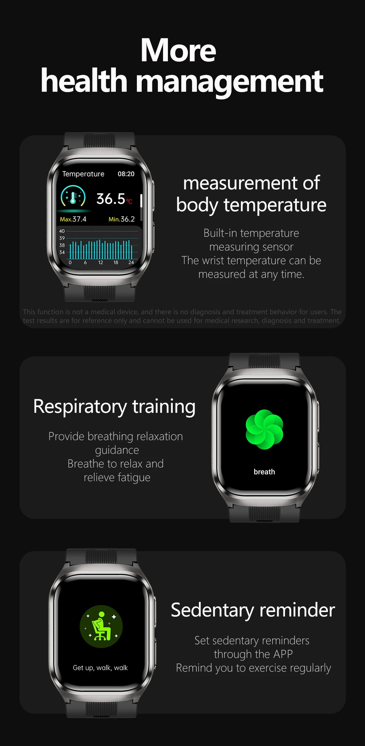 New Airbag Smart Watch Men AI Diagnosis Accurate Blood Pressure