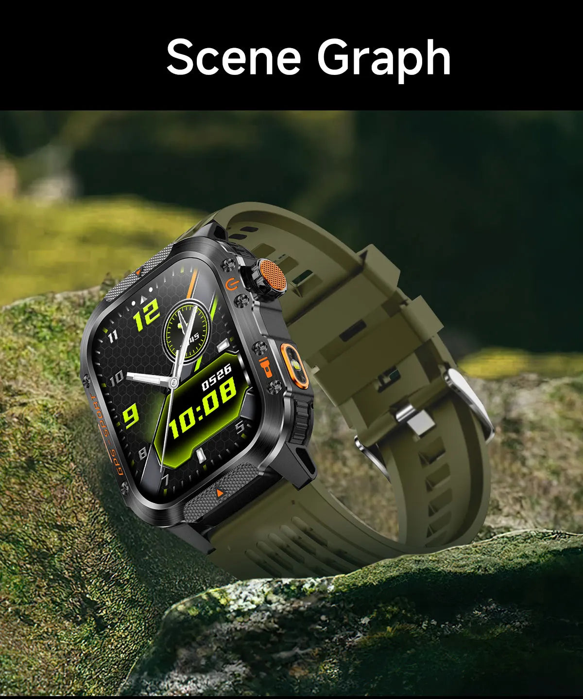 New Military Grade Outdoor GPS Smart Watches Men Compass