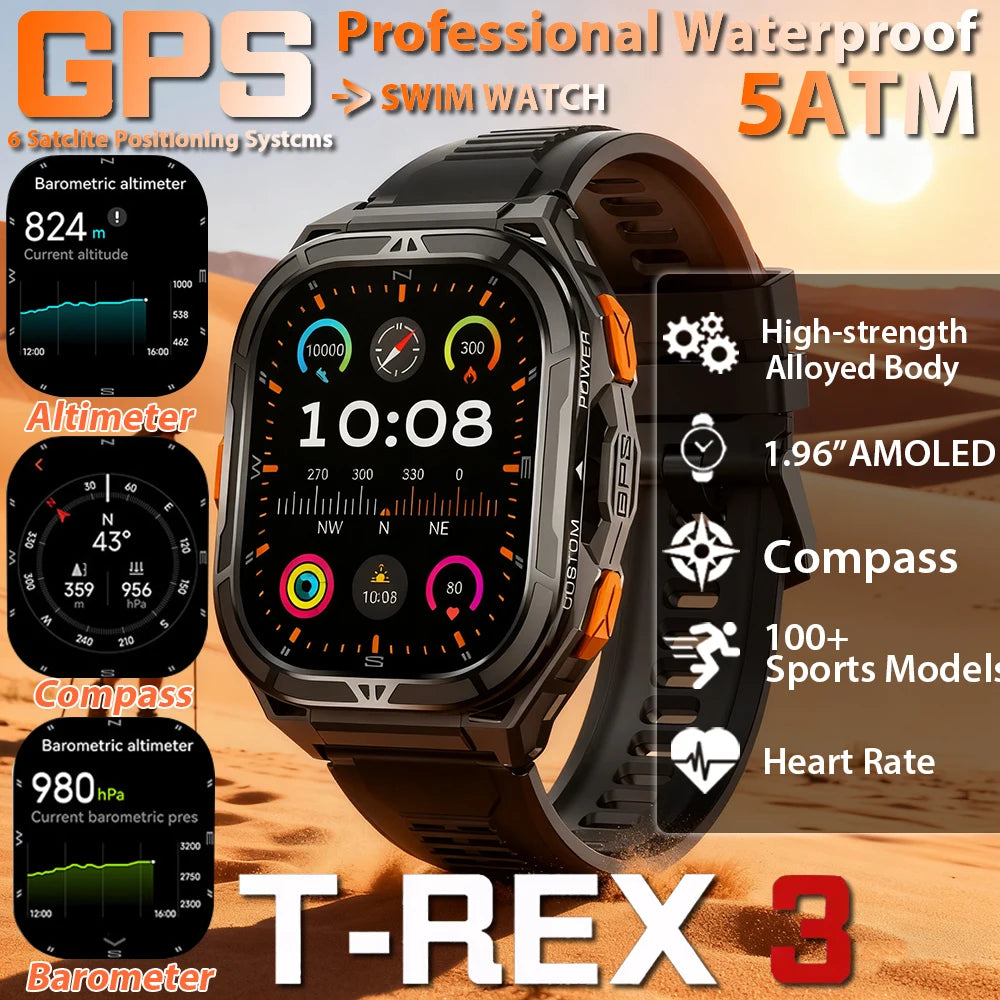 NEW TANK X5 Smartwatch 5ATM Waterproof GPS Dual-Frequency