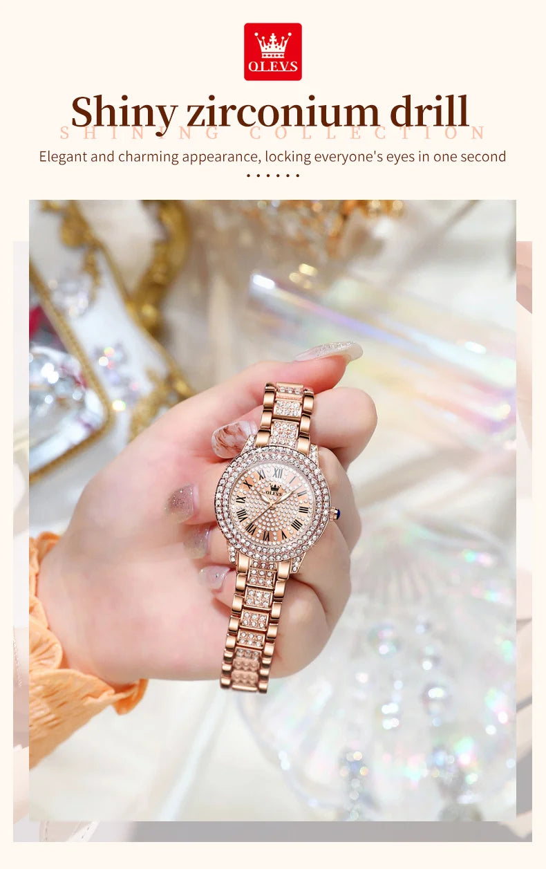 Luxury All Diamond Original Quartz Watch for Women