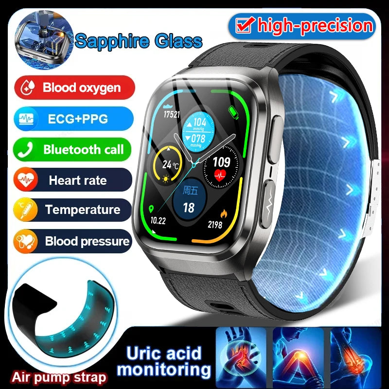 True Blood Pressure Smart Watch Air Pump Airbag Smart Bracelet
