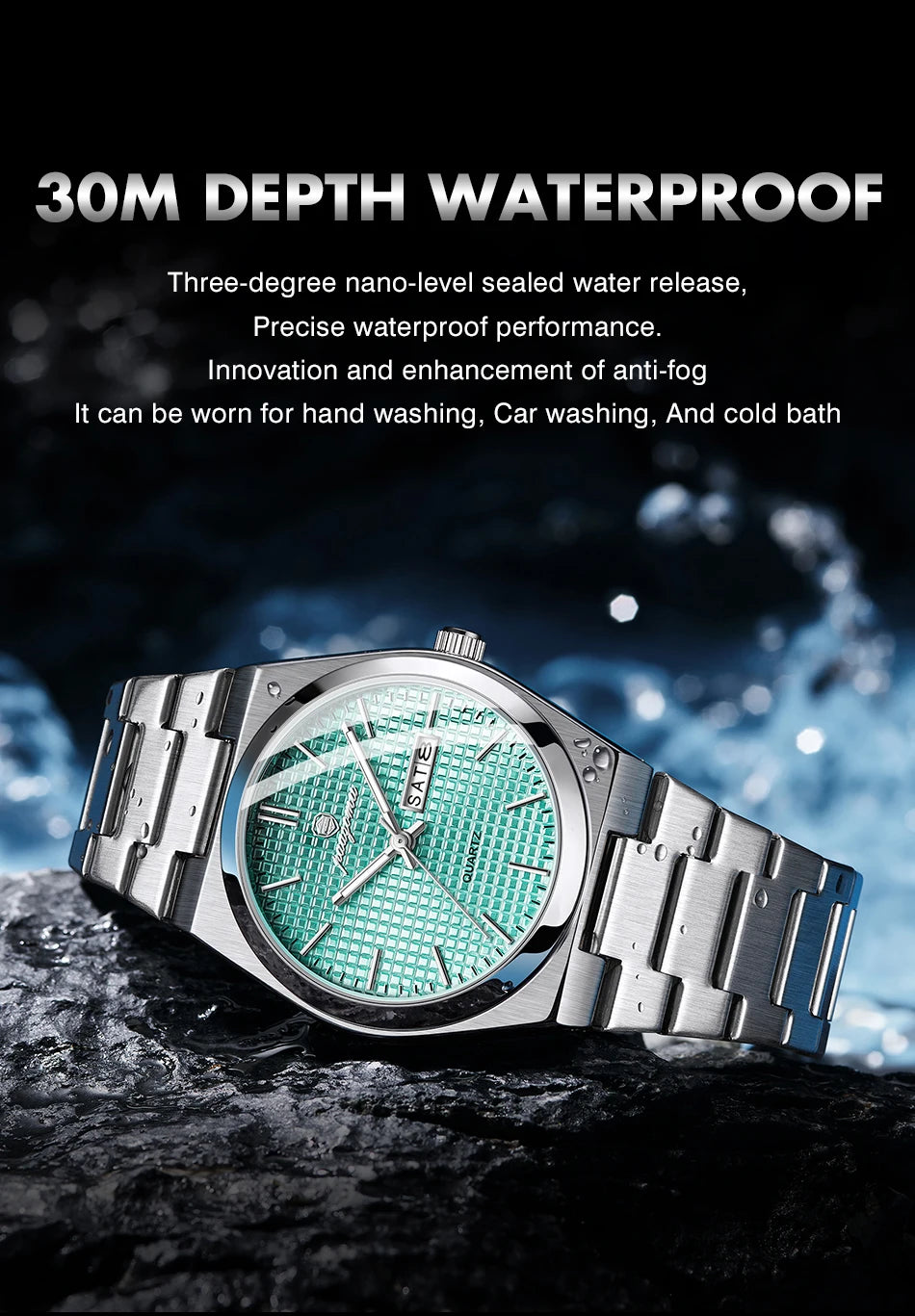 Original Luxury Men Clock Fashion Luminous Waterproof