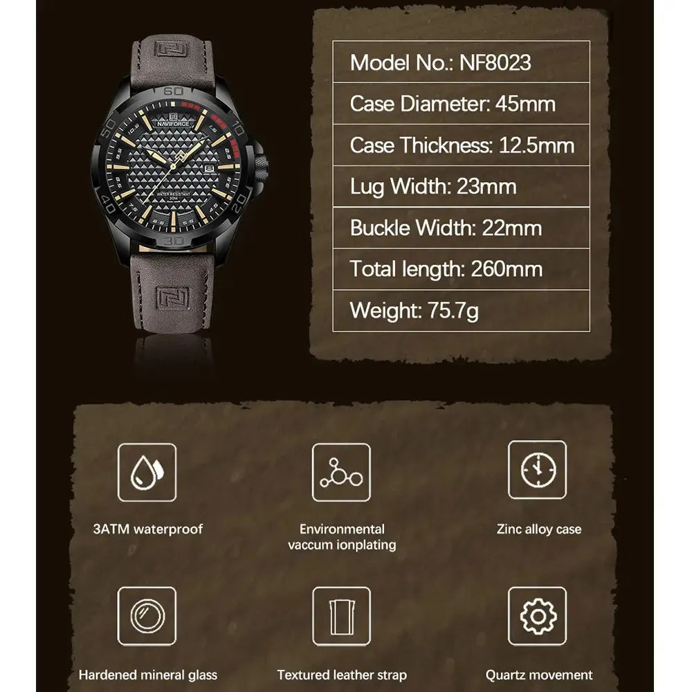 Men Casual Sport Military Quartz Calendar Wrist Watch for Man