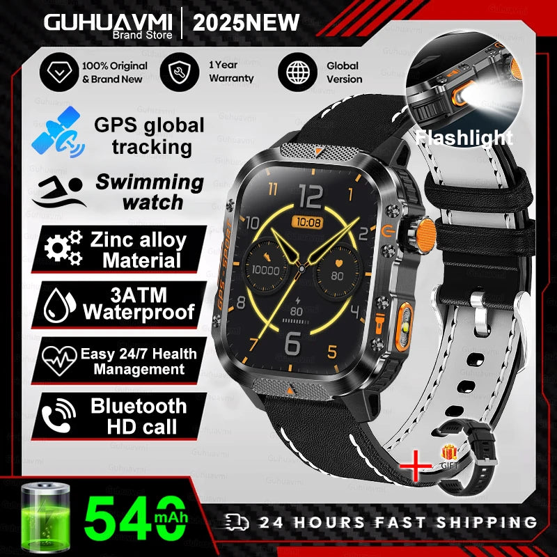 New Military Grade Outdoor GPS Smart Watches Men Compass