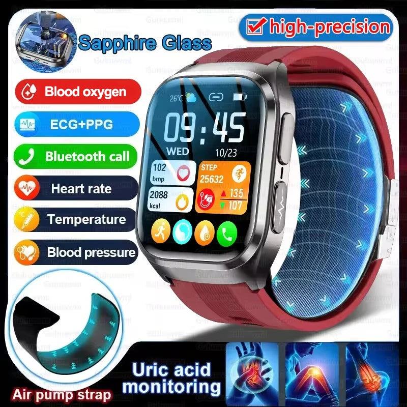 True Blood Pressure Smart Watch Air Pump Airbag Smart Bracelet