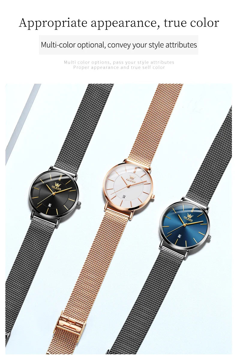 OLEVS Watches For Women Quartz Waterproof Watch Luxury