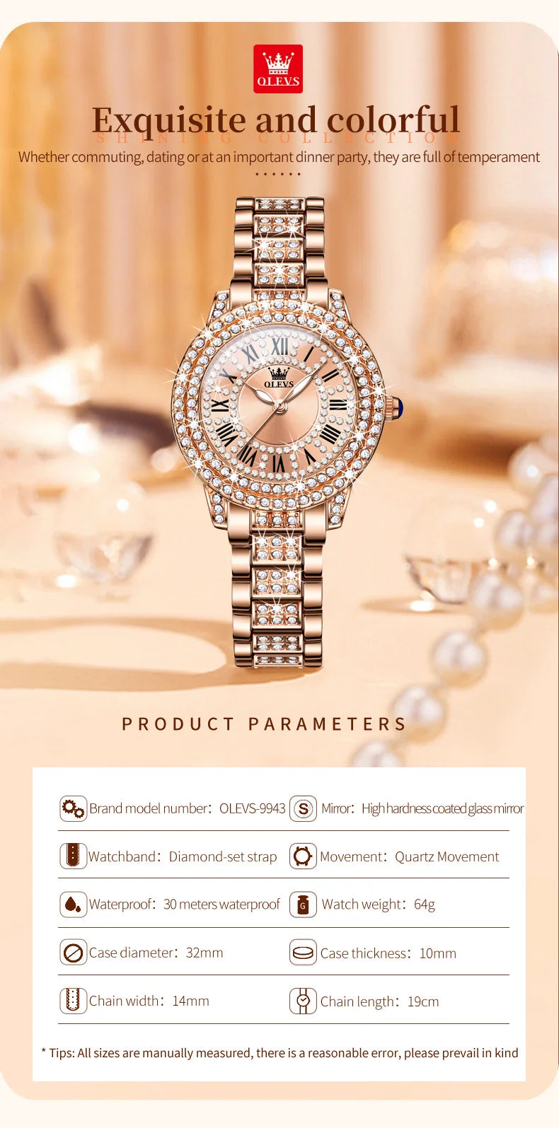 Luxury All Diamond Original Quartz Watch for Women