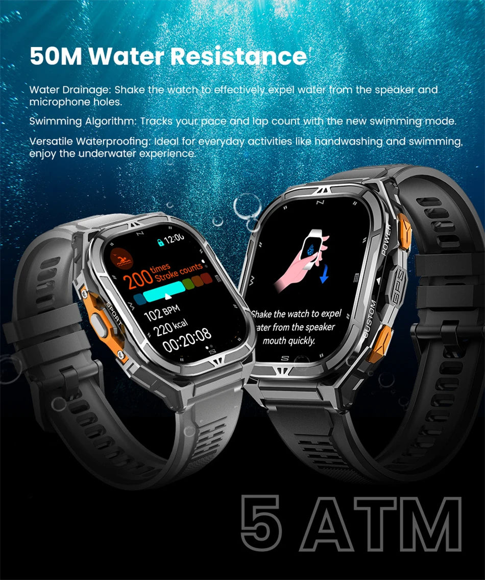 NEW TANK X5 Smartwatch 5ATM Waterproof GPS Dual-Frequency