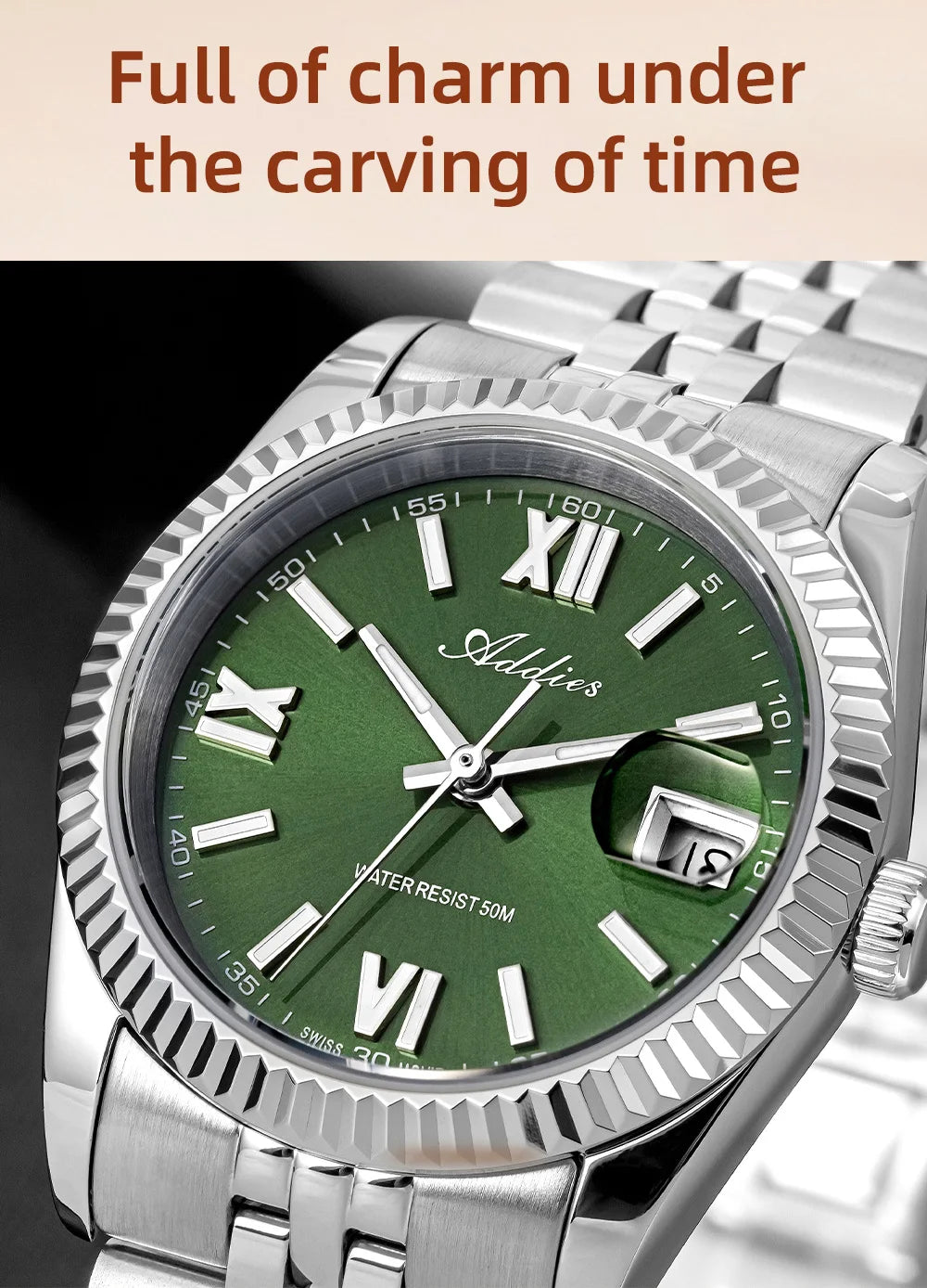 Addies New Ladies Quartz Watch 28mm Sapphire Mirror Watches