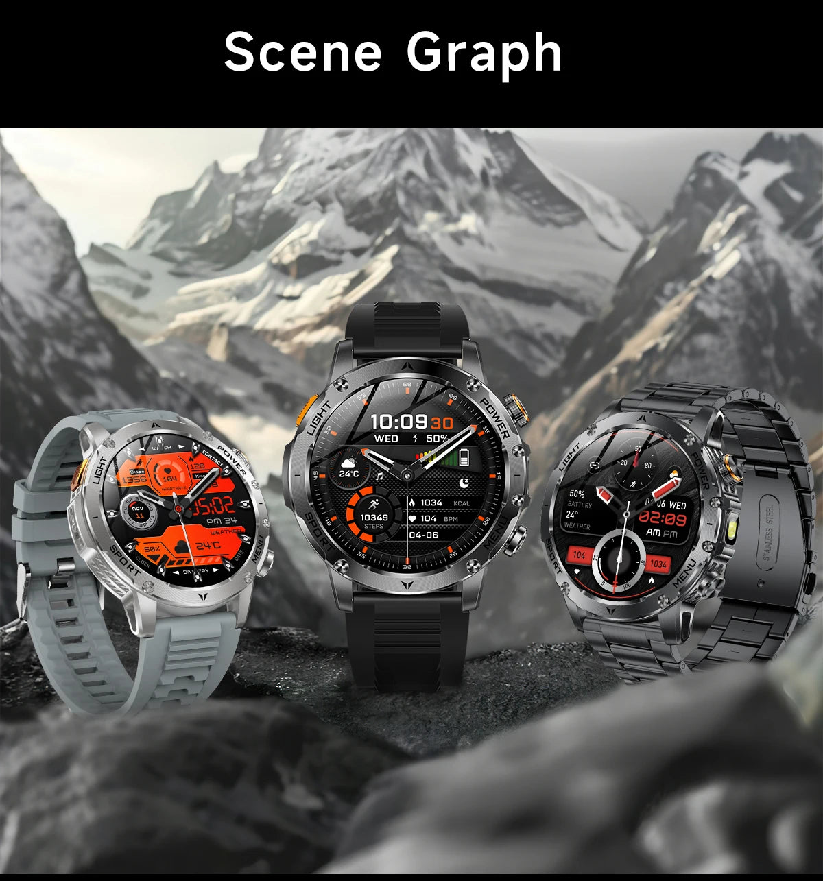 New GPS Outdoor Sports Smart Watch Men AMOLED Screen