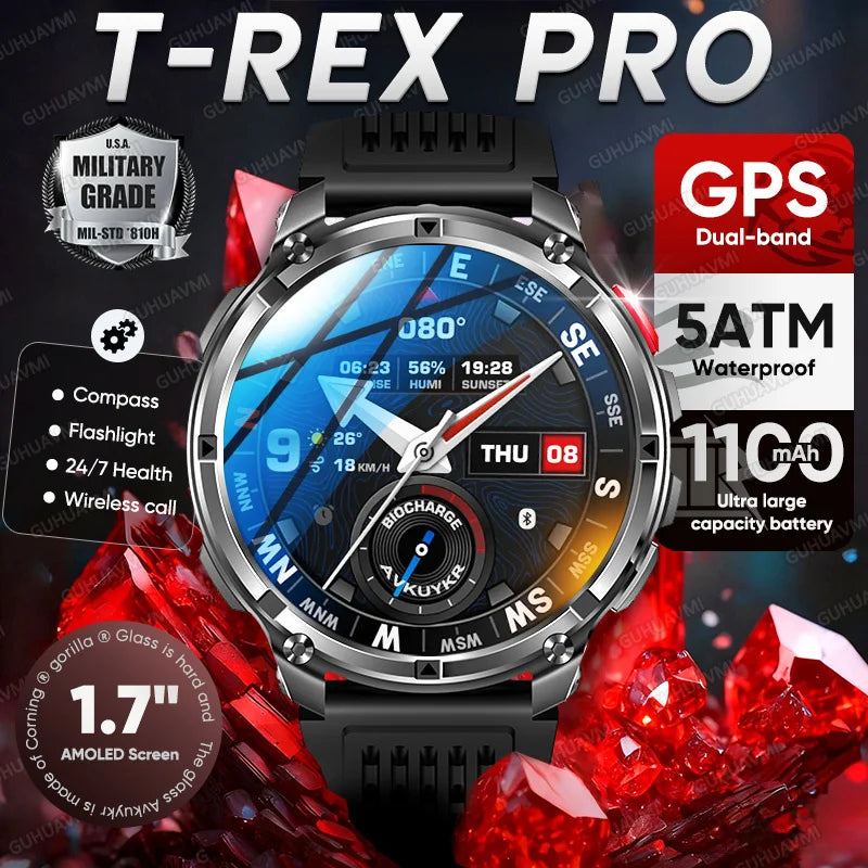 New T-Rex3 Pro 1100mAh Battery Smart Watch GPS Smartwatch