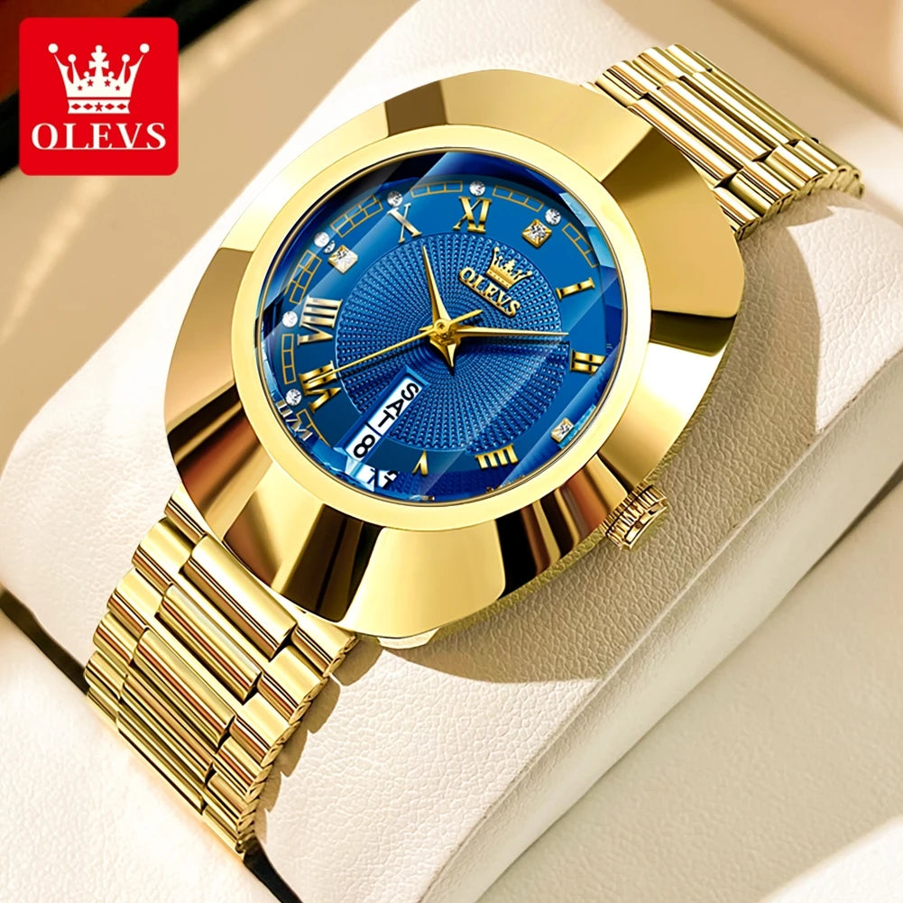 Golden Quartz Watch for Women Fashion Elegant Tungsten