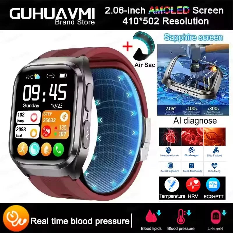 New Air Pump Airbag True Blood Pressure Smartwatch
