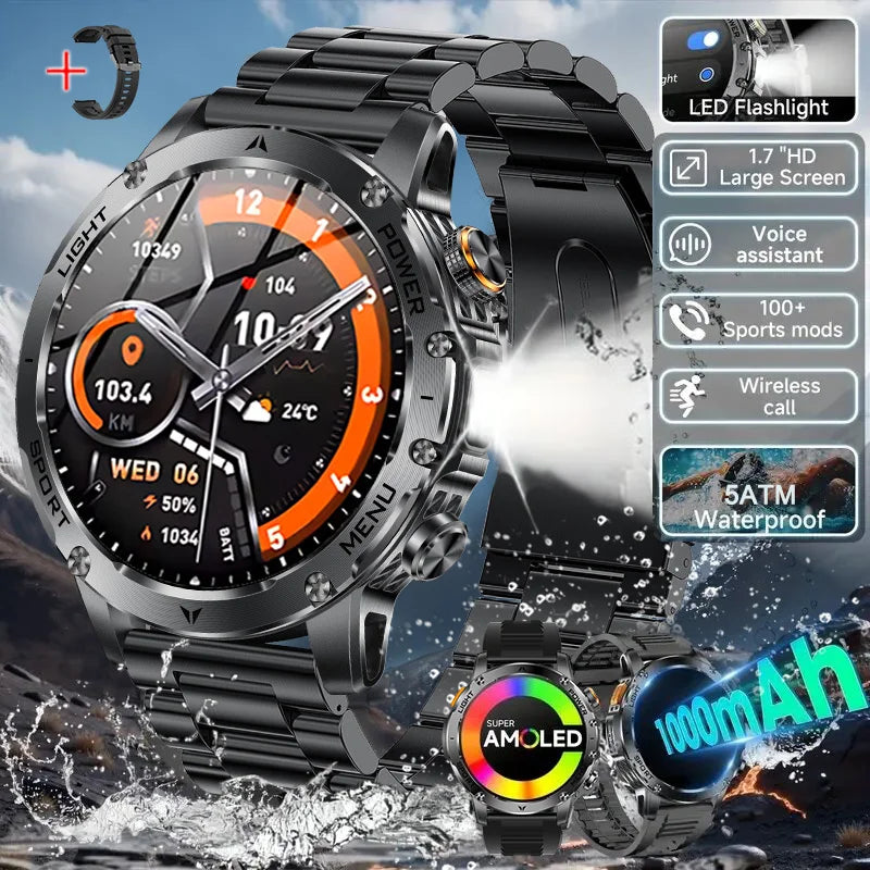 New GPS Outdoor Sports Smart Watch Men AMOLED Screen