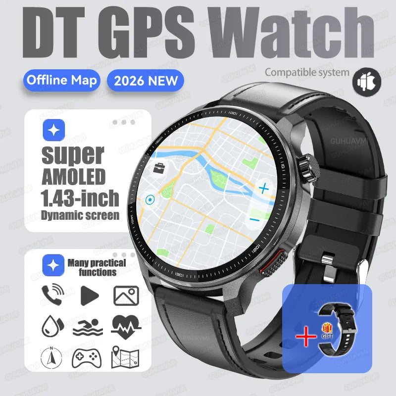 NEW 4G Memory GPS Offline Map Position Smart Watch Sports
