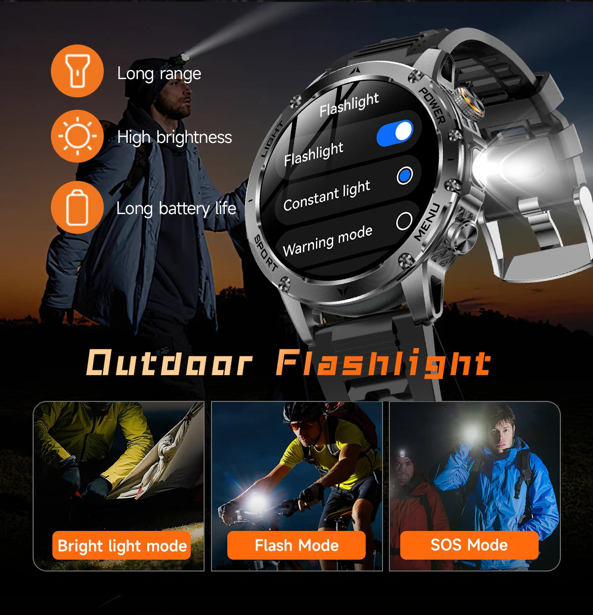 New GPS Outdoor Sports Smart Watch Men AMOLED Screen