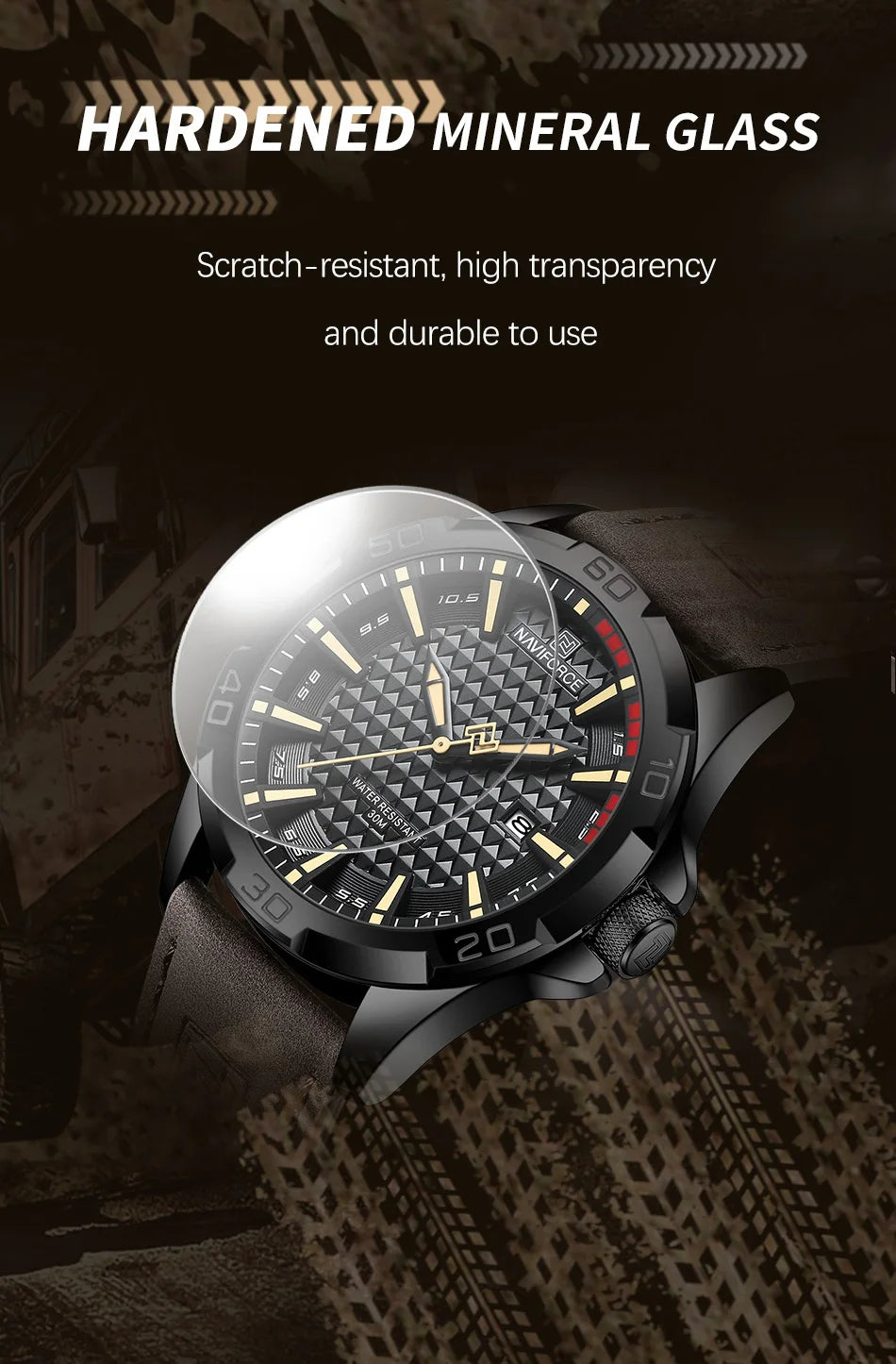 Men Casual Sport Military Quartz Calendar Wrist Watch for Man