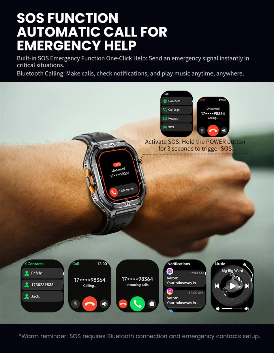 NEW TANK X5 Smartwatch 5ATM Waterproof GPS Dual-Frequency