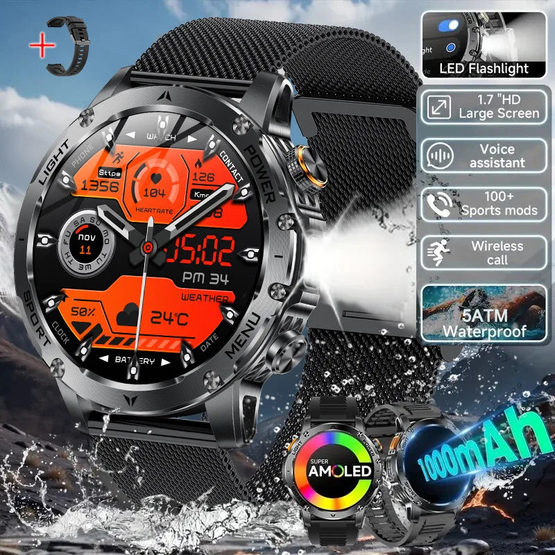 New GPS Outdoor Sports Smart Watch Men AMOLED Screen