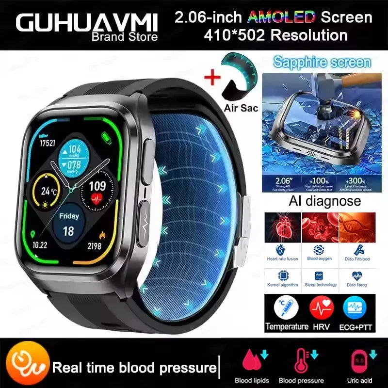 New Air Pump Airbag True Blood Pressure Smartwatch