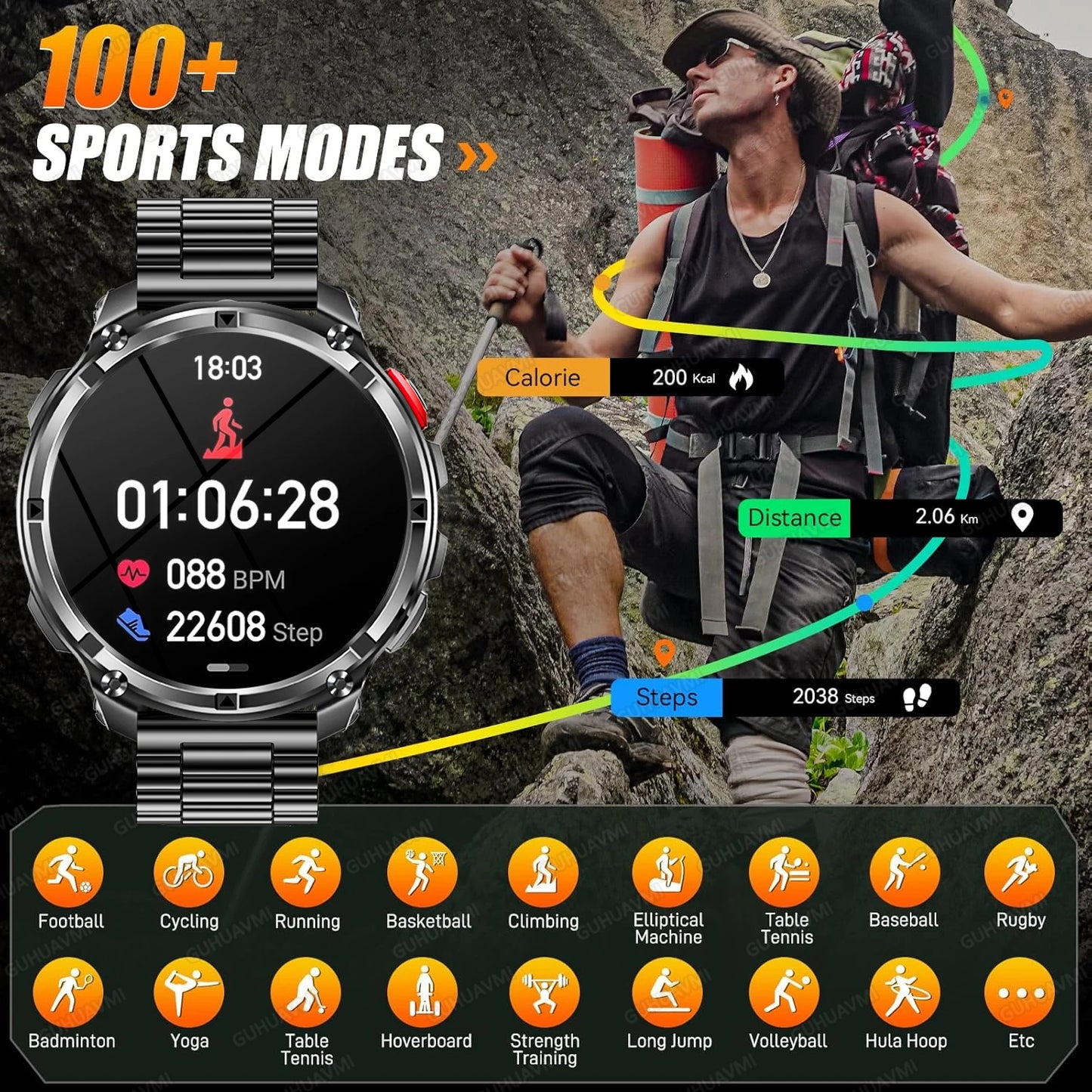 New T-Rex3 Pro 1100mAh Battery Smart Watch GPS Smartwatch