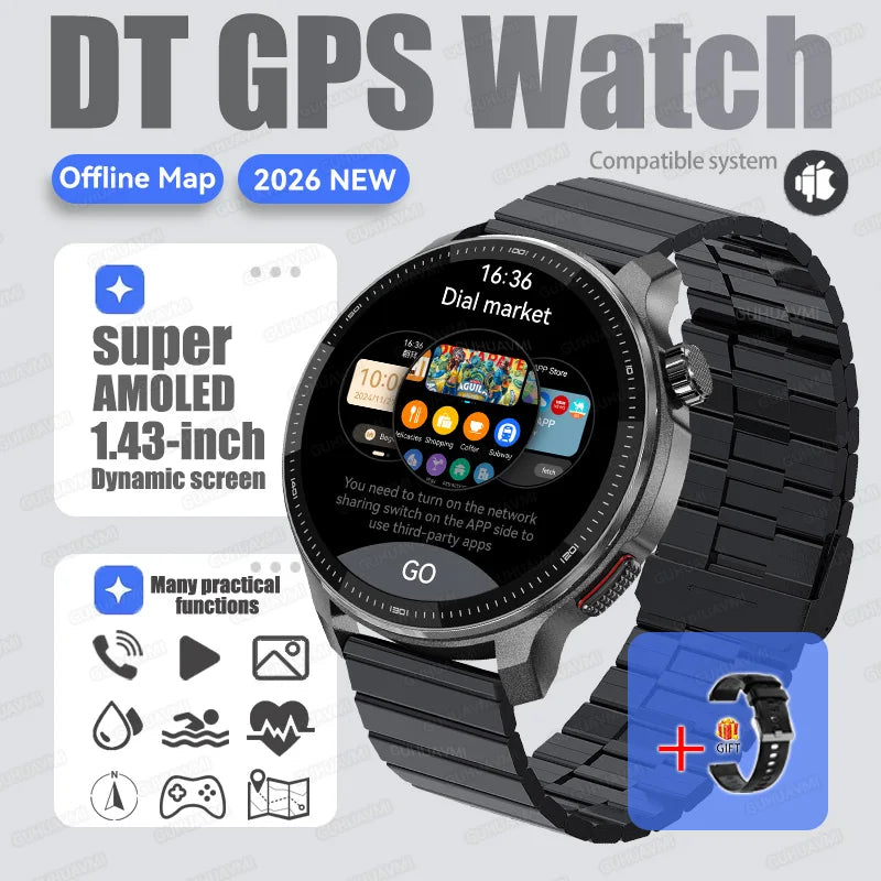 NEW 4G Memory GPS Offline Map Position Smart Watch Sports